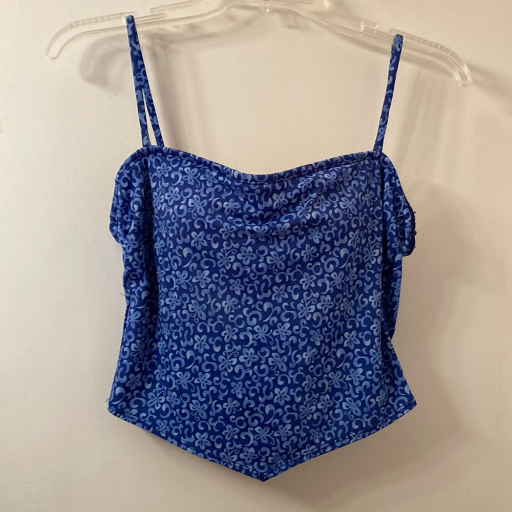 Summer Girl blue print tankini top